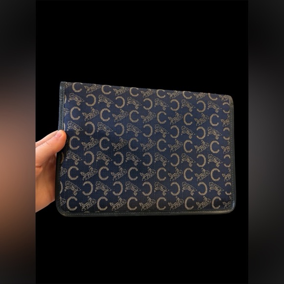 Vintage CELINE Macadam Canvas Clutch 7"x10" - Picture 3 of 8